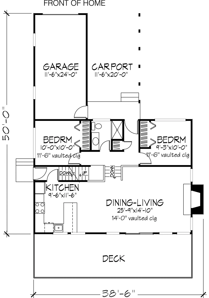 Southern House Plan First Floor - Pueblo Canyon Mountain Retreat 072D-0720 - Shop House Plans and More