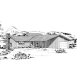 Mountain House Plan Front of Home - Pueblo Canyon Mountain Retreat 072D-0720 - Shop House Plans and More