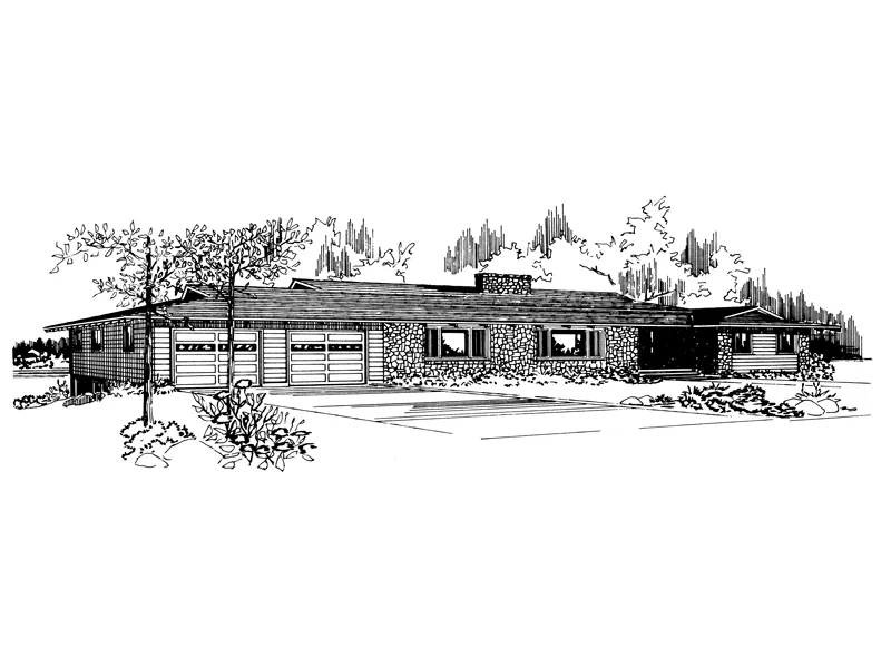 Southern House Plan Front of Home - Dodge Hollow Ranch Home 072D-0722 - Search House Plans and More