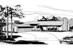Contemporary House Plan Front of Home - Evona Ranch Home 072D-0724 - Search House Plans and More