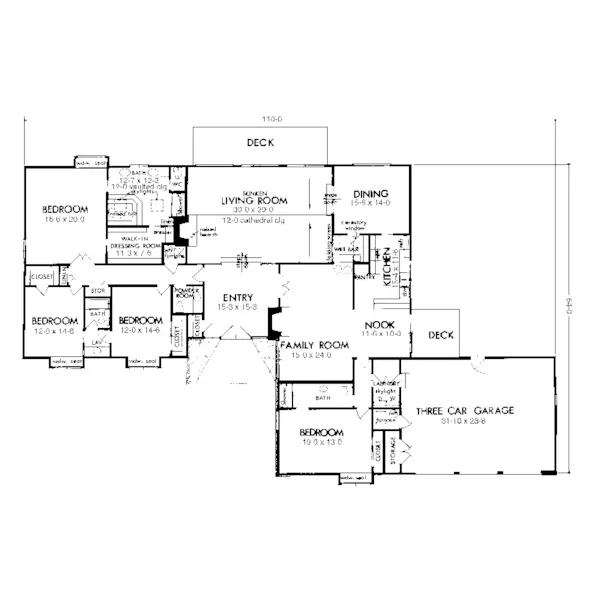 Luxury House Plan First Floor - Asiago Ranch Home 072D-0725 - Search House Plans and More