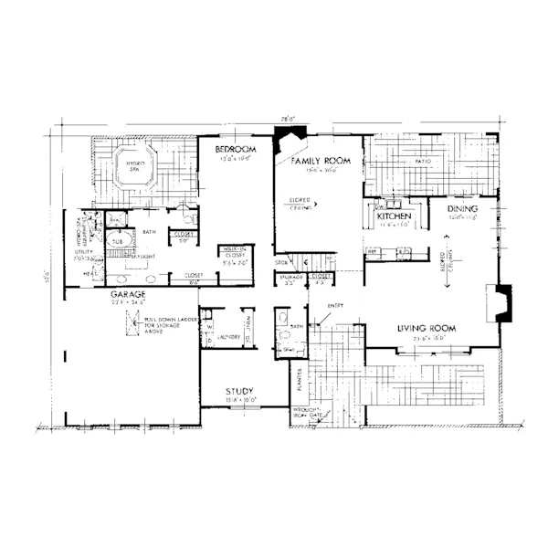 Mediterranean House Plan First Floor - Falls Hollow Spanish Luxury Home 072D-0728 - Search House Plans and More