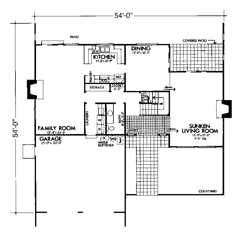 Mediterranean House Plan First Floor - Deer Creek Spanish Style Home 072D-0730 - Search House Plans and More