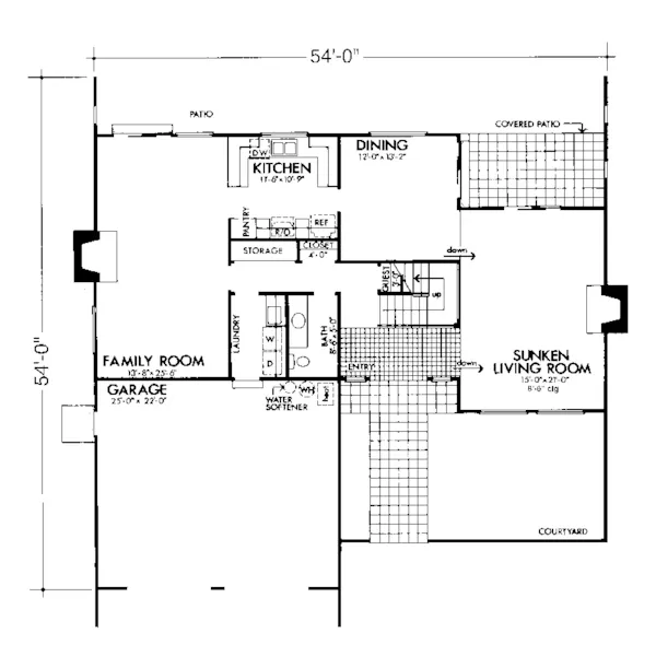 Southern House Plan First Floor - Deer Creek Spanish Style Home 072D-0730 - Search House Plans and More