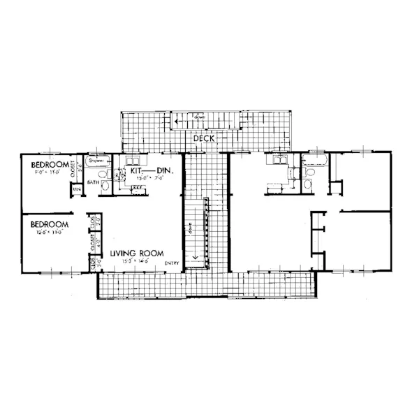 Colonial House Plan Second Floor - Caldwell Spring Fourplex 072D-0736 - Search House Plans and More