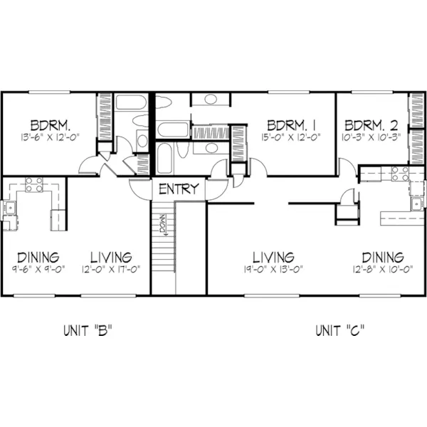 Traditional House Plan Second Floor - Kendrick Hollow Triplex 072D-0738 - Search House Plans and More