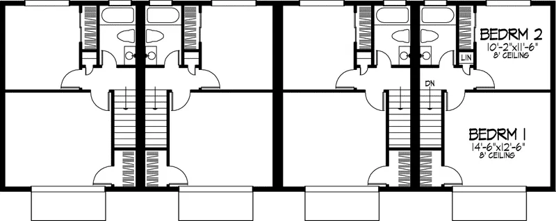 Multi-Family House Plan Second Floor - Kingfisher Multi-Family Duplex 072D-0741 - Search House Plans and More