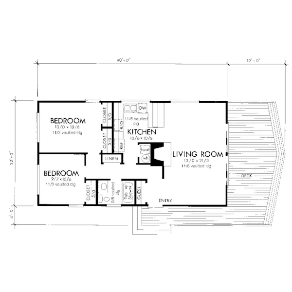 Lake House Plan First Floor - Loggers Trail A-Frame Home 072D-0747 - Shop House Plans and More