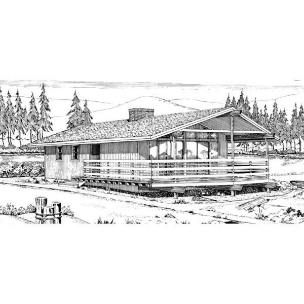 Lake House Plan Front of Home - Loggers Trail A-Frame Home 072D-0747 - Shop House Plans and More