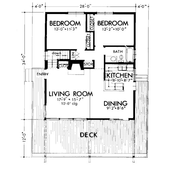 Traditional House Plan First Floor - Flowerfield Lake Home 072D-0748 - Search House Plans and More