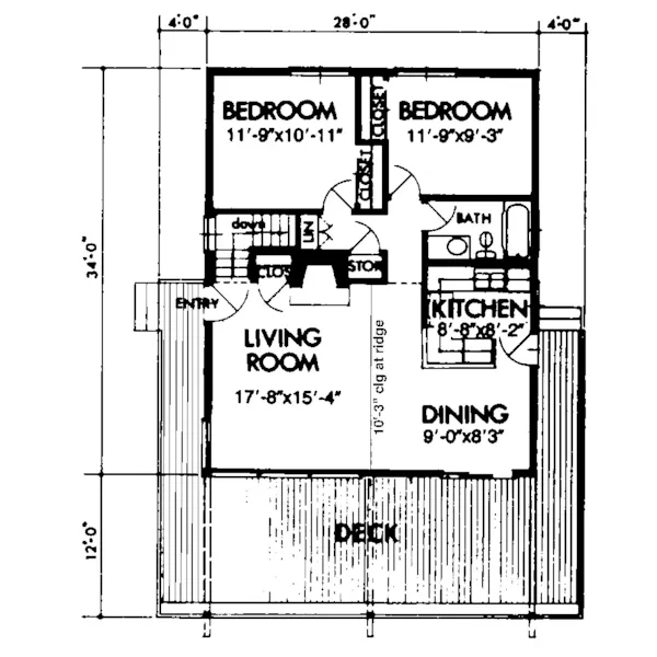 Waterfront House Plan First Floor - Glenfield Ridge Mountain Home 072D-0749 - Search House Plans and More