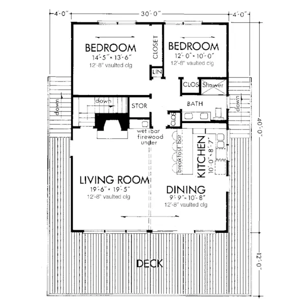 Waterfront House Plan First Floor - Montreal Bend Cottage Home 072D-0750 - Shop House Plans and More