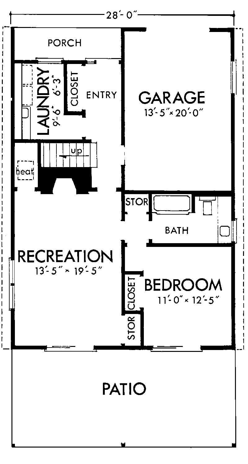 Lake House Plan Lower Level Floor - Montreal Bend Cottage Home 072D-0750 - Shop House Plans and More