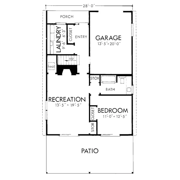 Waterfront House Plan Lower Level Floor - Montreal Bend Cottage Home 072D-0750 - Shop House Plans and More