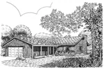 Southern House Plan Front of Home - Swanwick  Ranch Home 072D-0754 - Shop House Plans and More