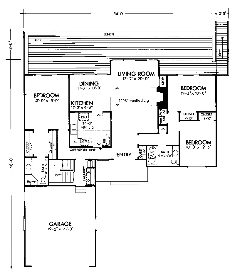 Contemporary House Plan First Floor - Sophia Cove Vacation Home 072D-0755 - Shop House Plans and More