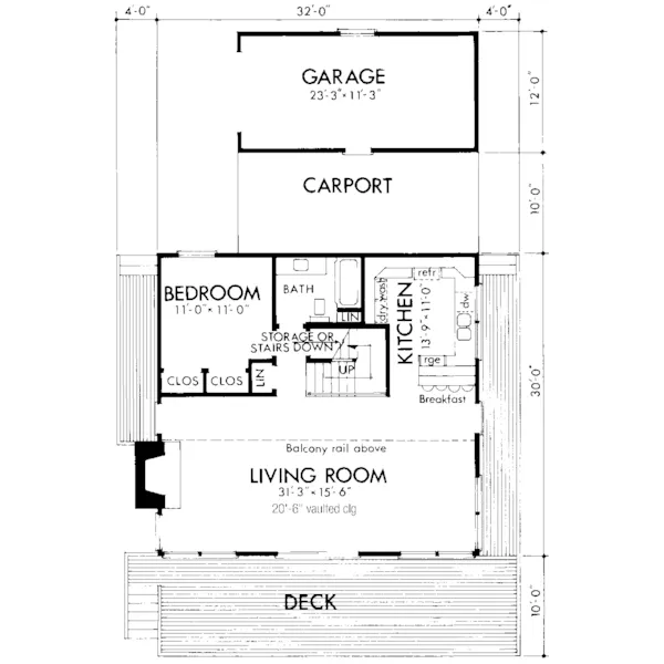 Waterfront House Plan First Floor - Pine Bough Vacation Home 072D-0757 - Shop House Plans and More