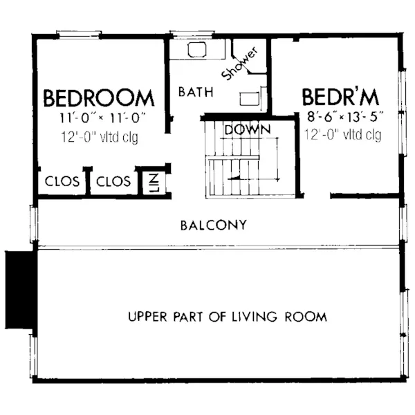 Waterfront House Plan Second Floor - Pine Bough Vacation Home 072D-0757 - Shop House Plans and More