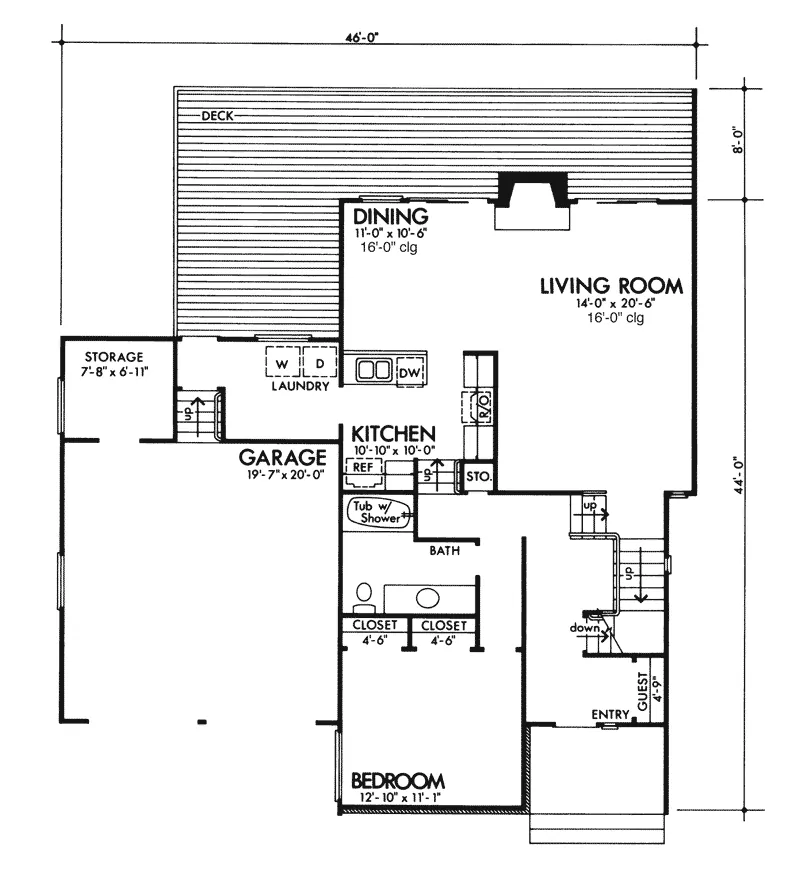 Contemporary House Plan First Floor - Tahquitz Canyon Rustic Home 072D-0762 - Shop House Plans and More