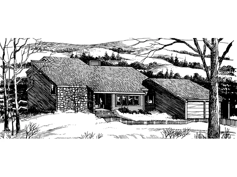 Contemporary House Plan Front of Home - Regal Pine Rustic Mountain Home 072D-0763 - Shop House Plans and More