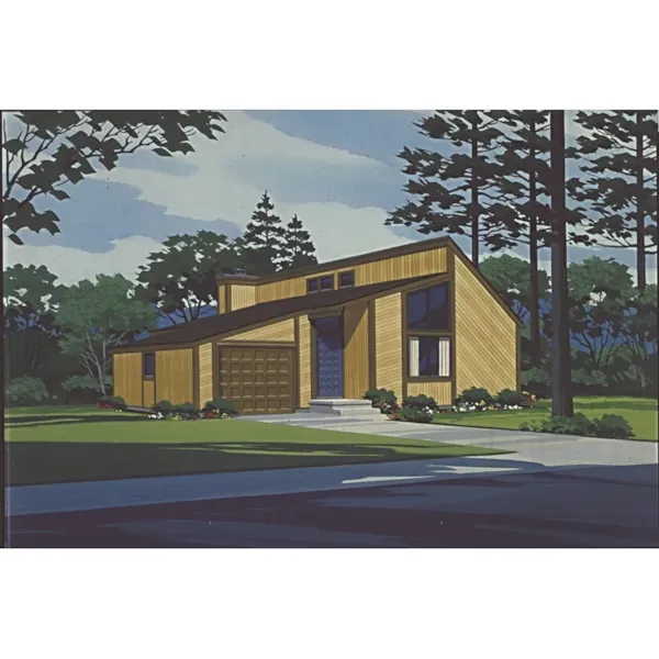 Modern House Plan Front of Home - Manderly Contemporary Home 072D-0767 - Shop House Plans and More