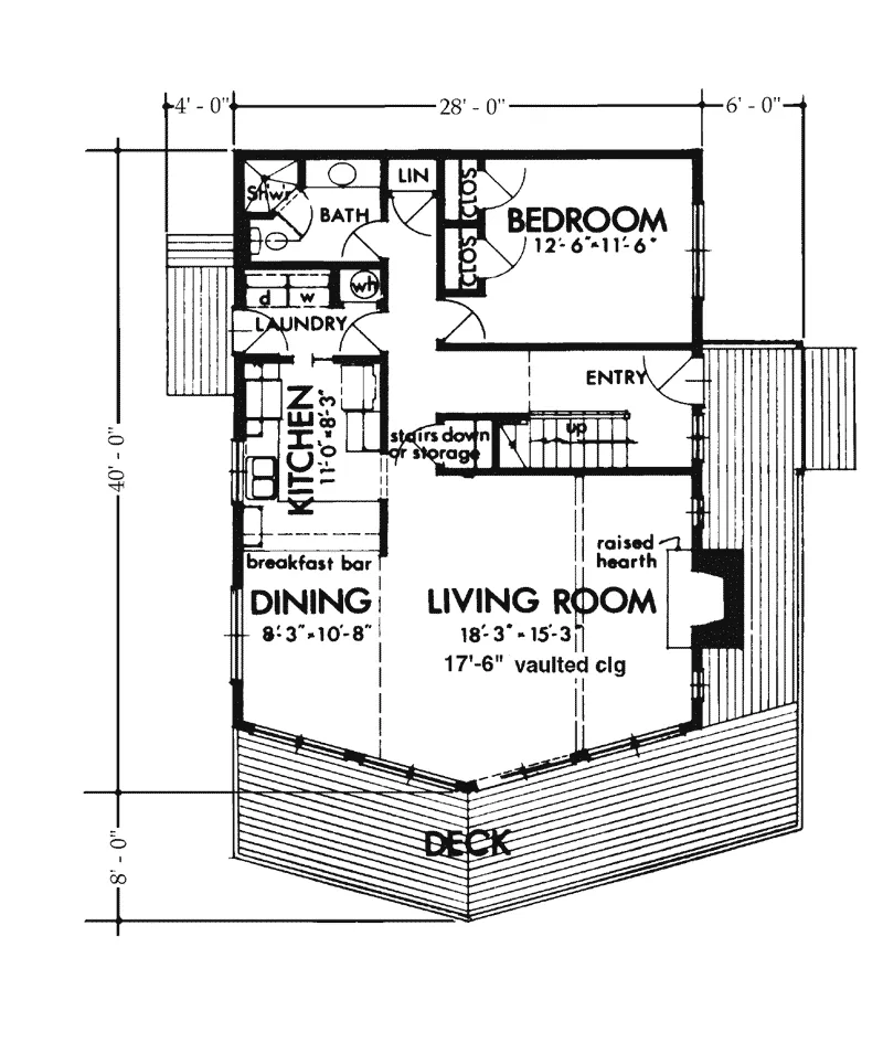 Cabin & Cottage House Plan First Floor - Luttrell Country Lake Home 072D-0768 - Shop House Plans and More