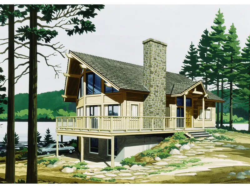 Cabin & Cottage House Plan Front of Home - Luttrell Country Lake Home 072D-0768 - Shop House Plans and More