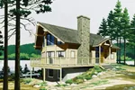 A-Frame House Plan Front of Home - Luttrell Country Lake Home 072D-0768 - Shop House Plans and More