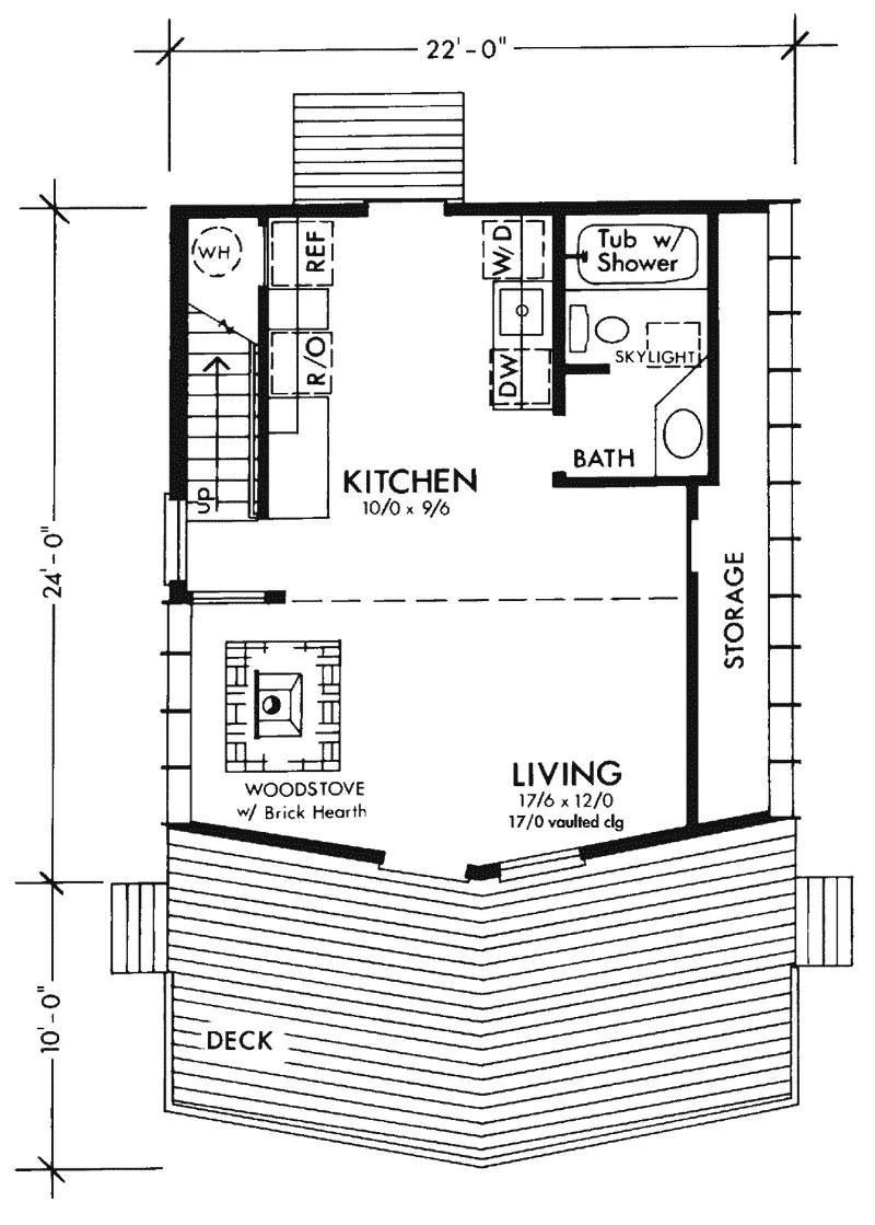 Cabin & Cottage House Plan First Floor - Nordenham A-Frame Home 072D-0775 - Shop House Plans and More