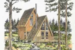 Cabin & Cottage House Plan Front of Home - Nordenham A-Frame Home 072D-0775 - Shop House Plans and More