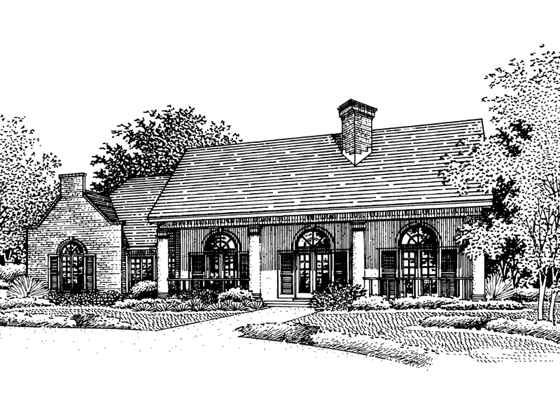 Traditional House Plan Front of Home - Farmside Southern Home 072D-0777 - Search House Plans and More
