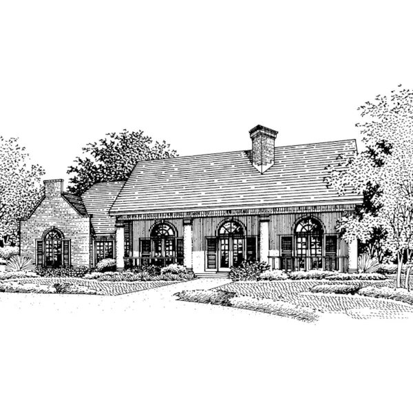 Southern Plantation House Plan Front of Home - Farmside Southern Home 072D-0777 - Search House Plans and More