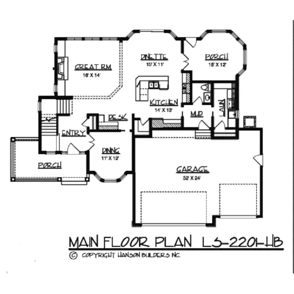 Traditional House Plan First Floor - Tapawingo Country Home 072D-0786 - Shop House Plans and More