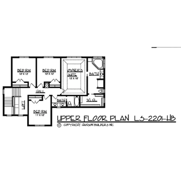 Traditional House Plan Second Floor - Tapawingo Country Home 072D-0786 - Shop House Plans and More