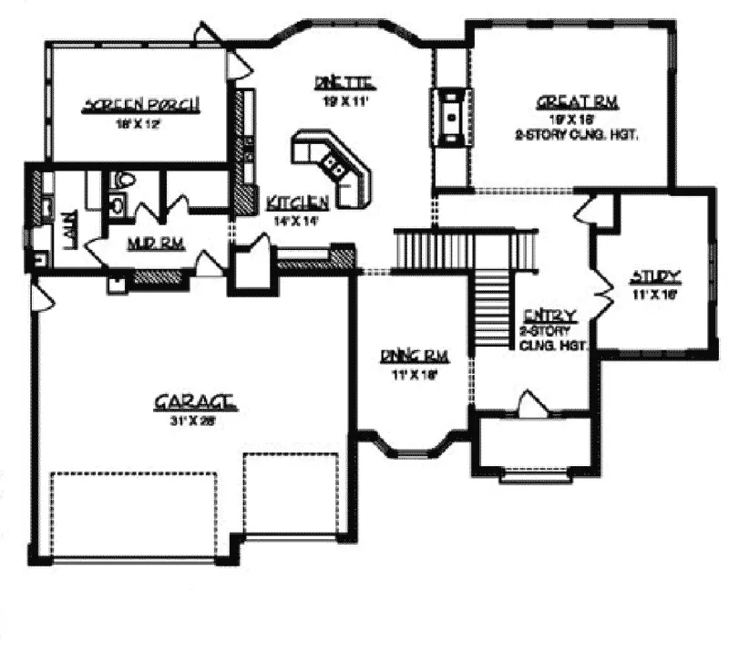 Traditional House Plan First Floor - Blackburg Country French Home 072D-0787 - Search House Plans and More
