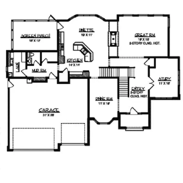 Traditional House Plan First Floor - Blackburg Country French Home 072D-0787 - Search House Plans and More