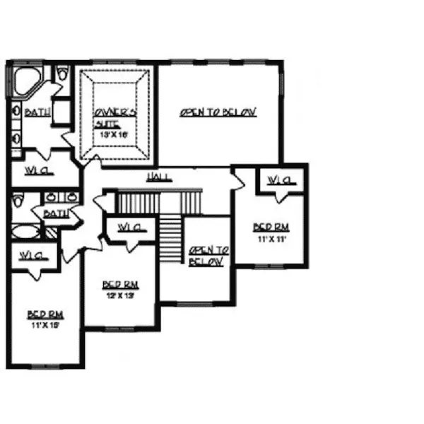 Traditional House Plan Second Floor - Blackburg Country French Home 072D-0787 - Search House Plans and More