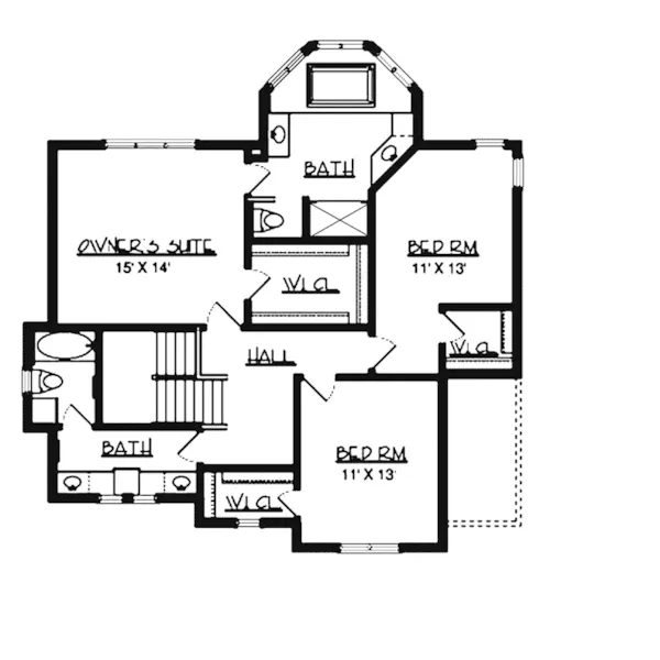 Craftsman House Plan Second Floor - Quail Creek Craftsman Home 072D-0788 - Shop House Plans and More