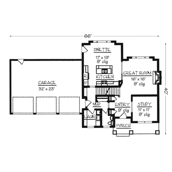 Shingle House Plan First Floor - Delilah Craftsman Home 072D-0790 - Search House Plans and More