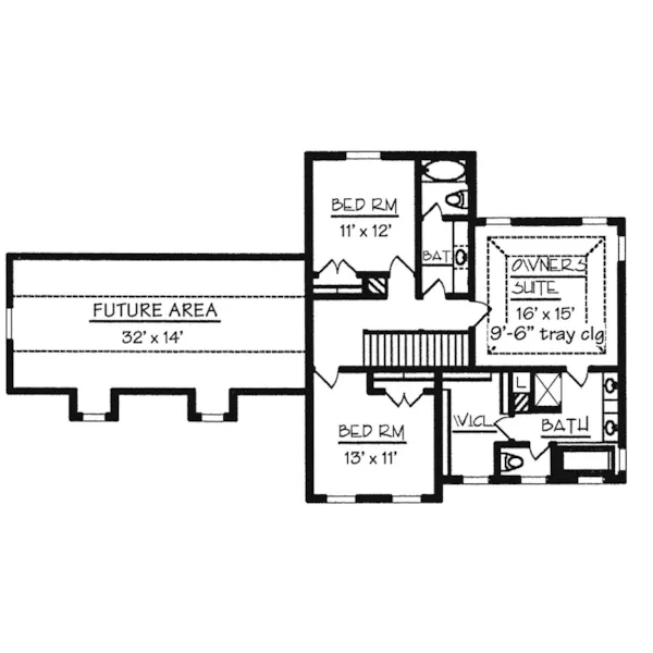 Shingle House Plan Second Floor - Delilah Craftsman Home 072D-0790 - Search House Plans and More