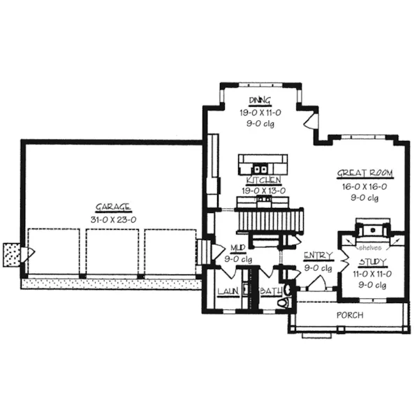 Traditional House Plan First Floor - Teresa Craftsman Home 072D-0791 - Shop House Plans and More