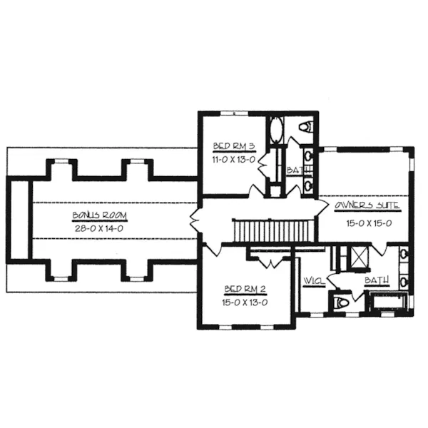 Traditional House Plan Second Floor - Teresa Craftsman Home 072D-0791 - Shop House Plans and More