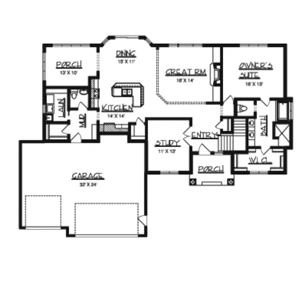 Craftsman House Plan First Floor - Marvel Craftsman Home 072D-0794 - Shop House Plans and More