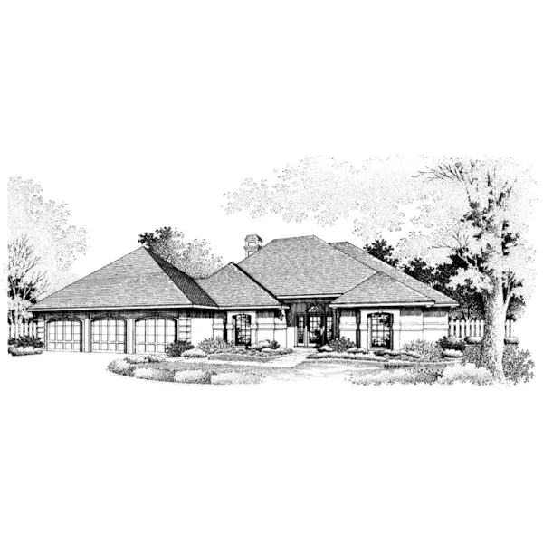 European House Plan Front of Home - Coffee Hollow Luxury Home 072D-0796 - Search House Plans and More