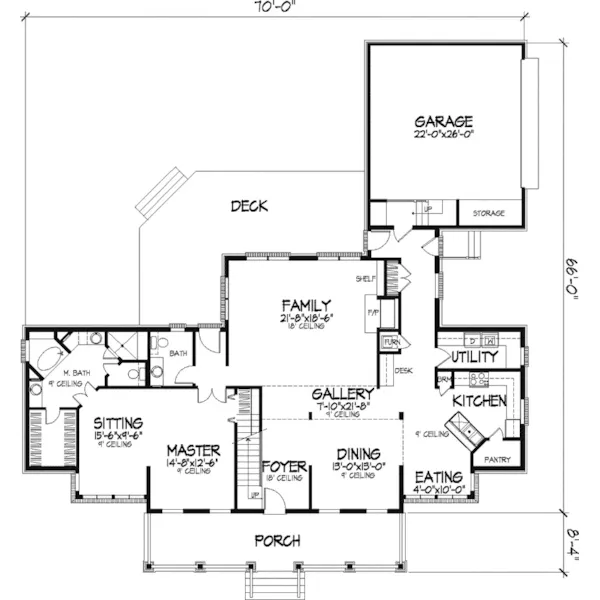 Traditional House Plan First Floor - Garnet Cape Cod Style Home 072D-0797 - Search House Plans and More