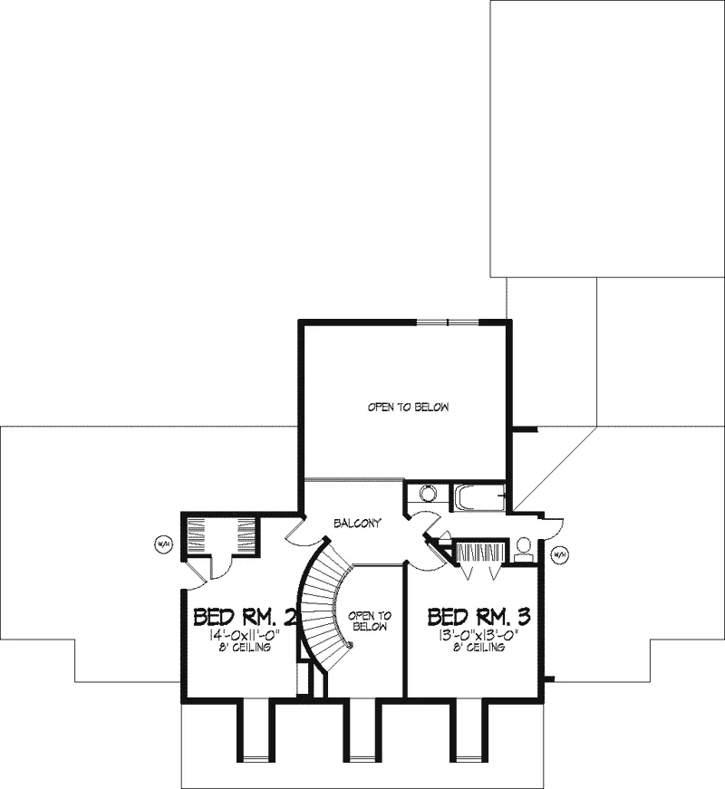 Colonial House Plan Second Floor - Dunnegan Traditional Home 072D-0798 - Search House Plans and More