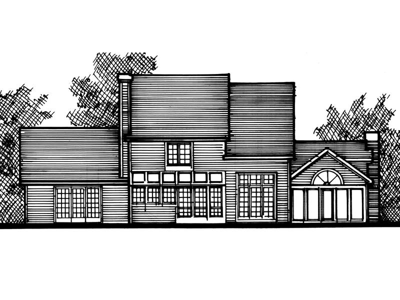 Modern House Plan Front of Home - Dunnegan Traditional Home 072D-0798 - Search House Plans and More