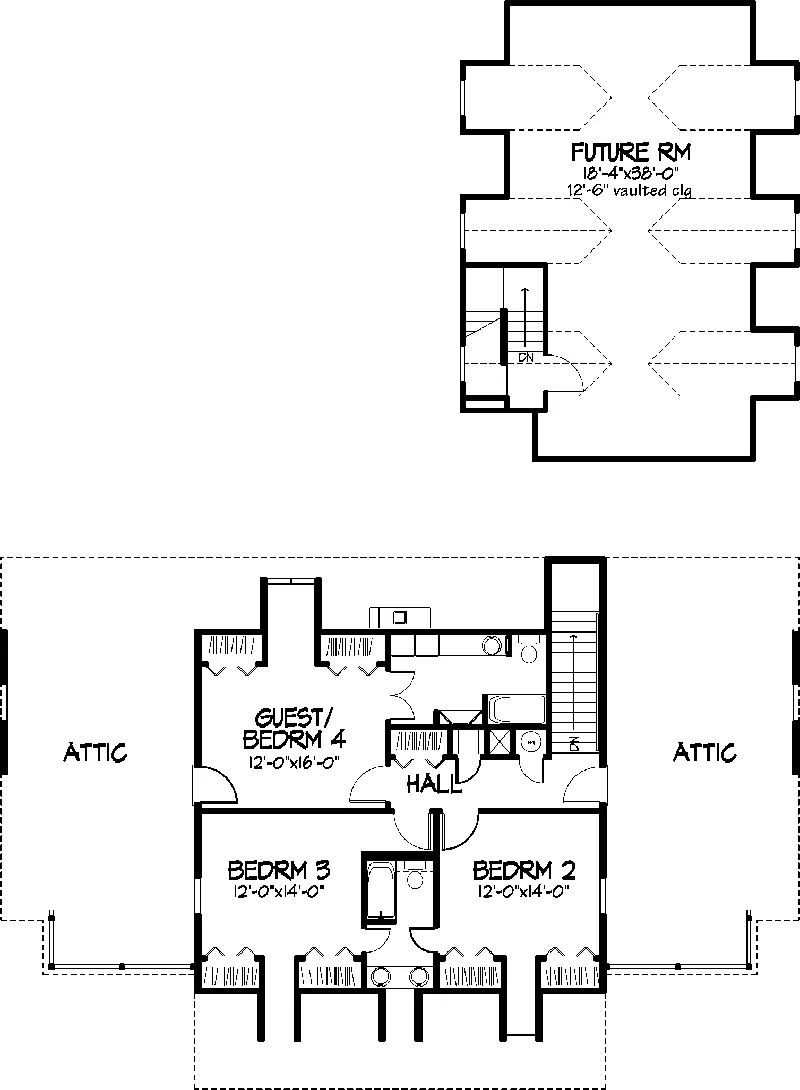 Cape Cod & New England House Plan Second Floor - Bolling Spring Southern Home 072D-0799 - Search House Plans and More
