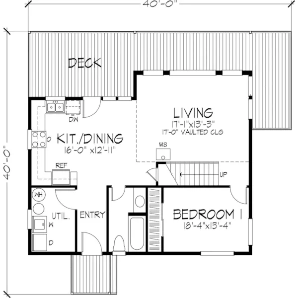 Vacation House Plan First Floor - Eddington Cottage Home 072D-0802 - Search House Plans and More