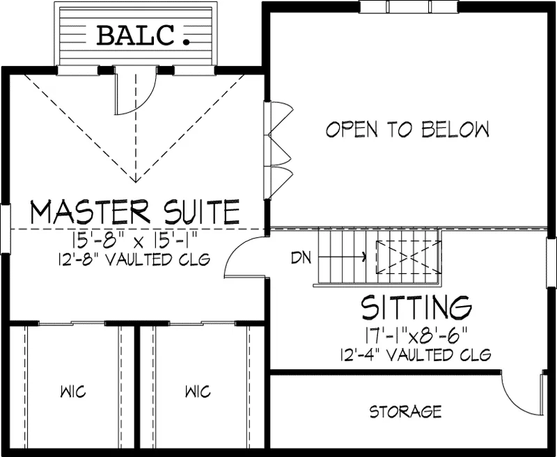 Southern House Plan Second Floor - Eddington Cottage Home 072D-0802 - Search House Plans and More